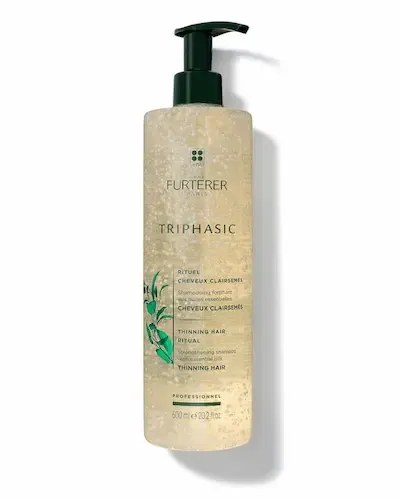 Rene Furterer shampoo bottle with pump on white
