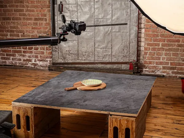 Product photography set built for a shoot at Zimmerman Photo's Chicago studio