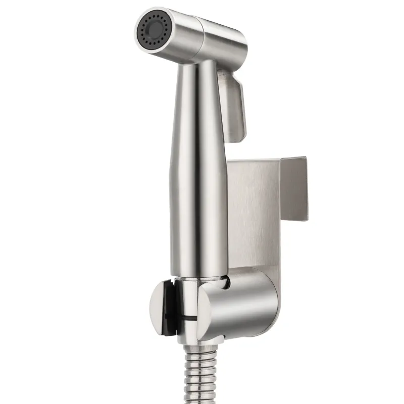 Stainless steel faucet commercial product on white