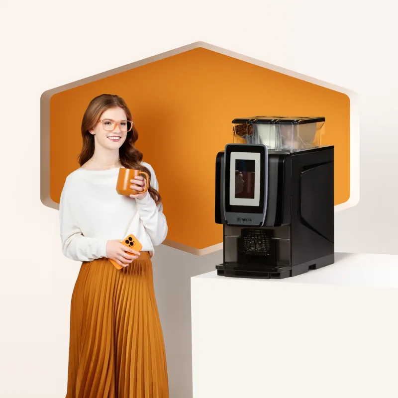 WithMe Kometa espresso machine angled view tabletop commercial photography