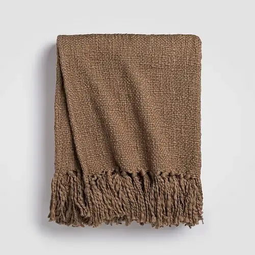 Crane Home throw blanket folded detail lifestyle photography