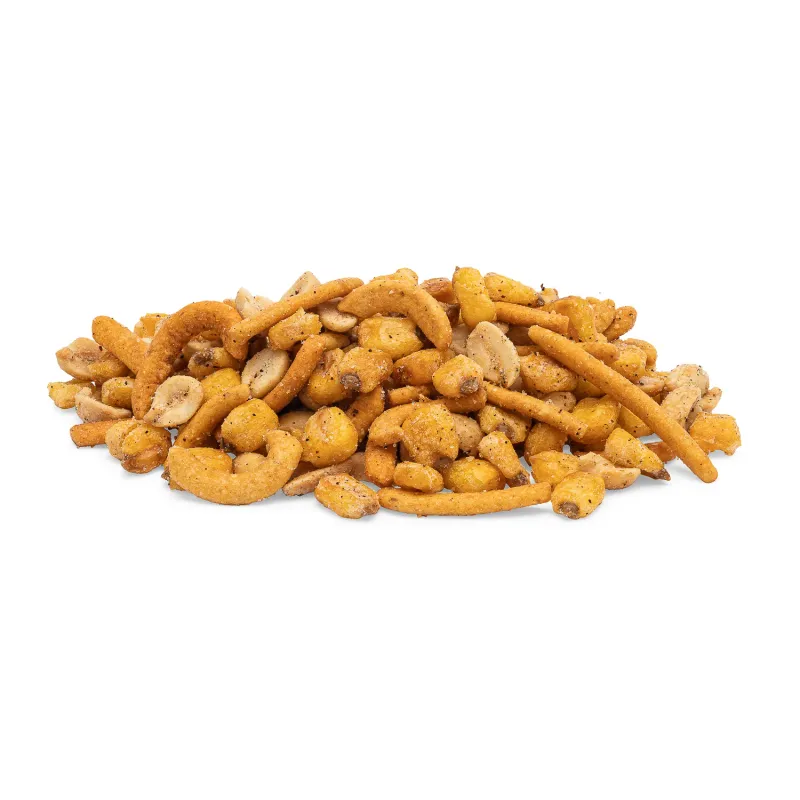 Elote trail mix snack product shot, commercial food photography