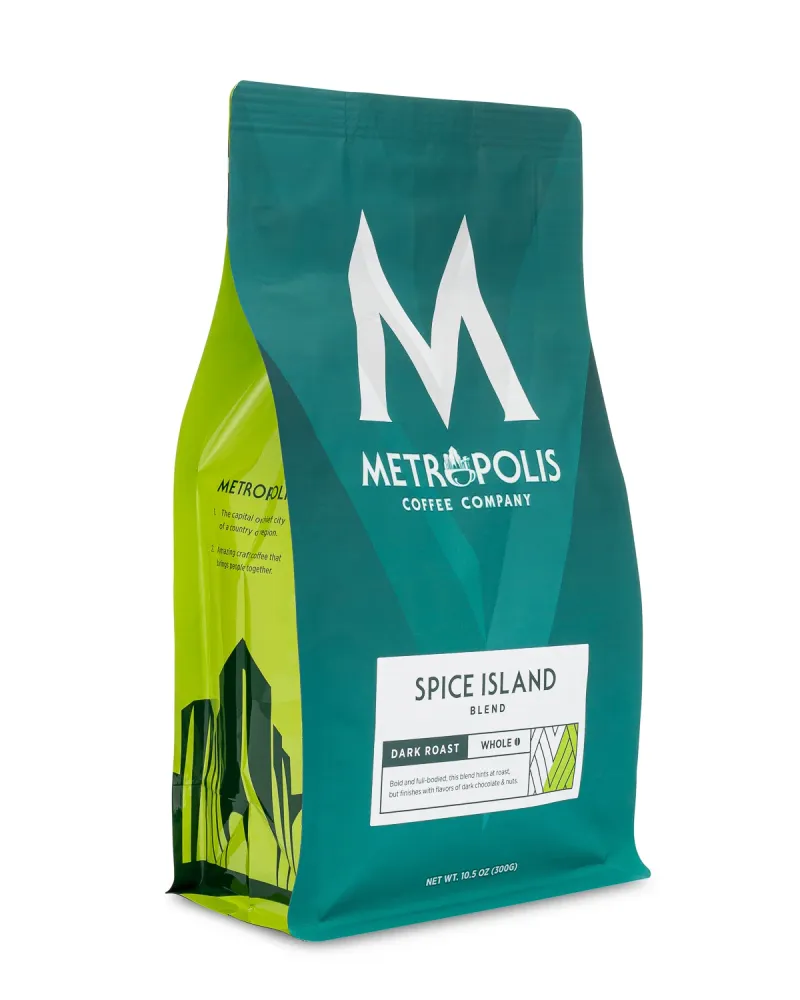 Metropolis coffee bag tabletop product shot