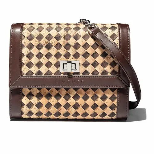 Purse made of cork leather commercial product shot