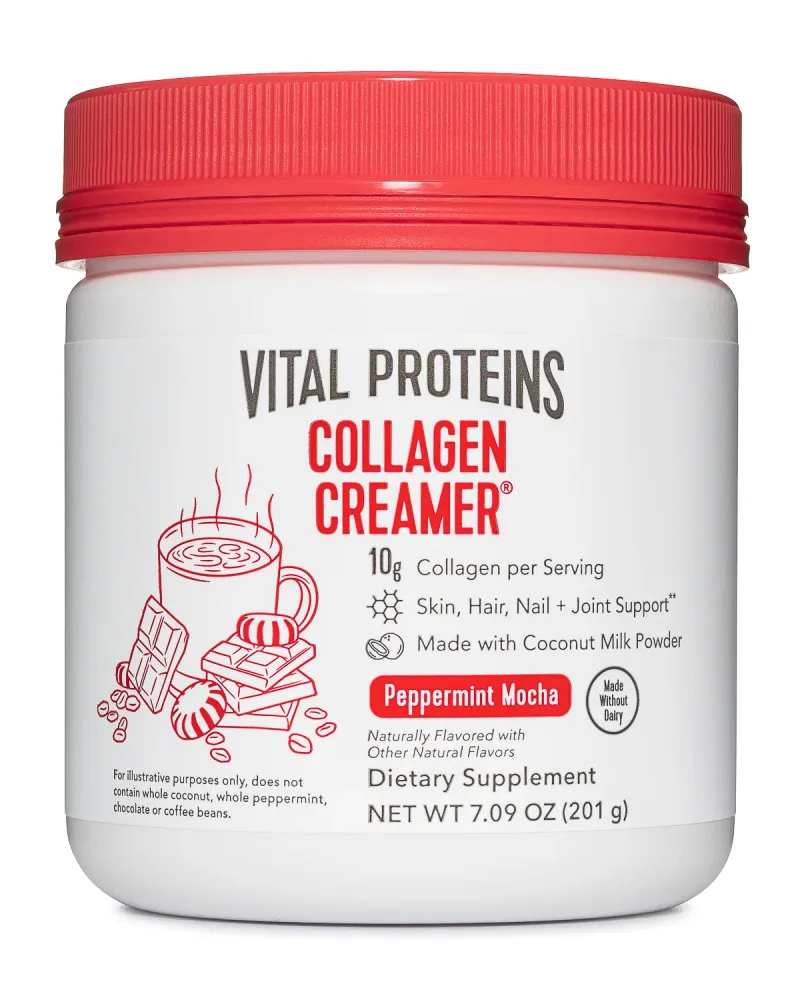 Vital Proteins collagen creamer product shot, commercial food photography