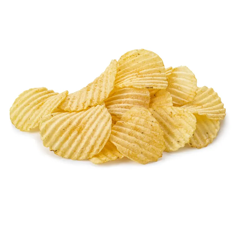 Wavy cut potato chips, commercial food photography
