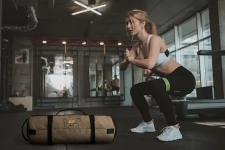 Woman working out in gym lifestyle photography